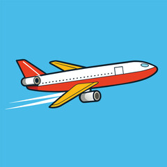 airplane flying at high speed, side view
