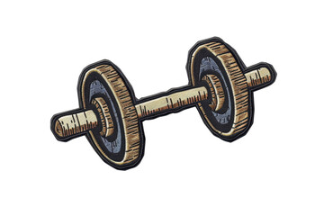 Fototapeta premium Illustrated dumbbell for fitness and exercise with detailed textures, perfect for gym, workout, health, and strength-themed designs.