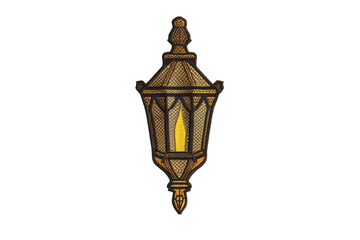 Obraz premium Vector illustration of a vintage lantern with intricate details and warm lighting, evokes nostalgic charm and elegant design.