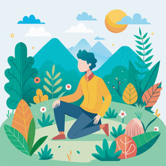 nature lover vector illustration