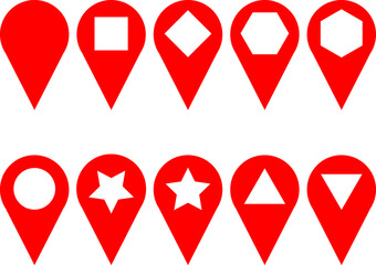 Red Geometry Pin Icon Negative Space