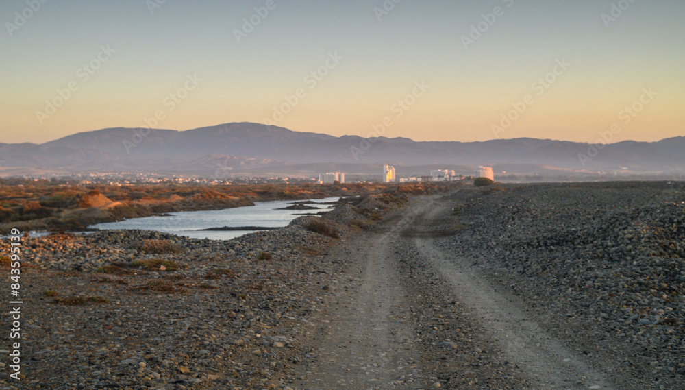 Wall mural Sunset on the shores of the Mediterranean Sea. Cyprus 2