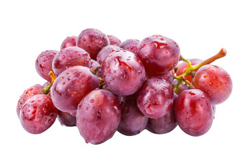 Radiant Cluster of Juicy Red Grapes with Water Droplets Against a Black Background