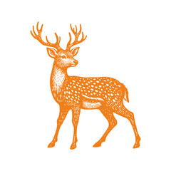 spotted deer vector,  deer silhouette