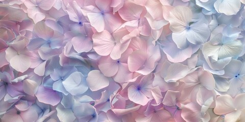 Obraz premium Close Up of Light Pink and Blue Hydrangea Petals
