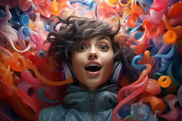 Girl Illustrate the diversity of emotions and mental state