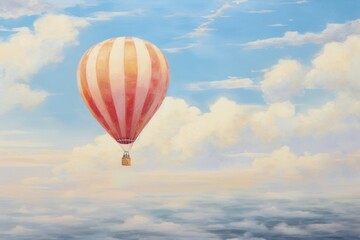 Fototapeta premium Close up on pale balloon aircraft vehicle cloud.