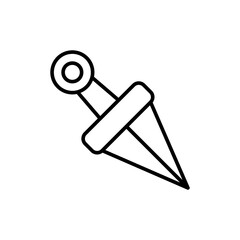 Kunai outline icons, minimalist vector illustration ,simple transparent graphic element .Isolated on white background