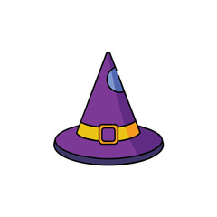 Fototapeta premium Halloween witch hat icon set ON WHITE BACKGROUND, 3D plastic