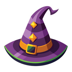 Halloween witch hat icon set    ON WHITE BACKGROUND, 3D plastic