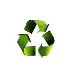 Obraz premium Green 3D Curved Arrow Forming a Triangle on Transparent Background with Clean and Modern Look