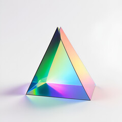 pyramid of paper, rainbow prism on white background 