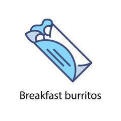 Breakfast burritos vector icon