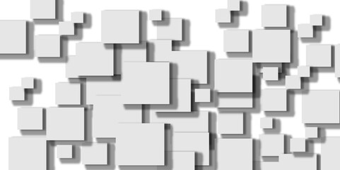 Abstract white background with diamond and square shapes layered in modern abstract pattern design, White color technology concept geometric line vector background.