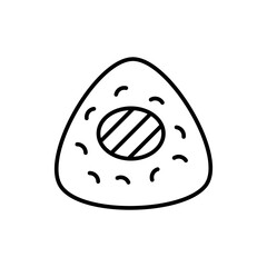 Onigiri outline icons, minimalist vector illustration ,simple transparent graphic element .Isolated on white background