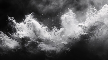 Dramatic Black and White Turbulent Waves