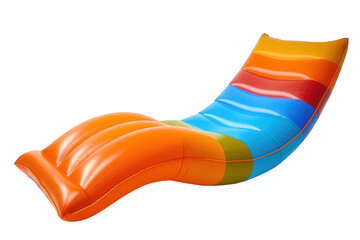 Obraz premium Rainbow Inflatable Pool Lounger - Durable PVC, Easy to Carry and Store, Perfect for Pool or Beach Relaxation