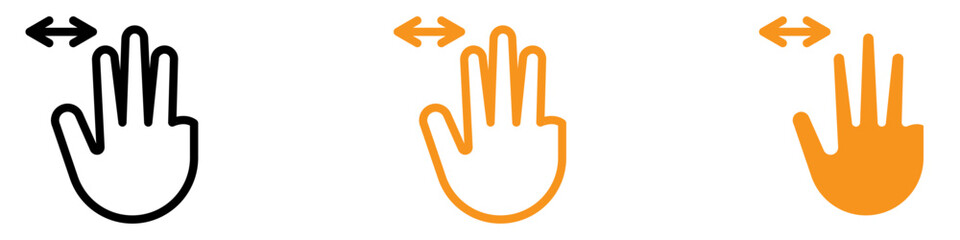 Hand Fingers Gesture Swipe Rotate Icon, Ideal for User Interface and Interaction Illustrations