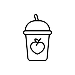 Peach outline icons, minimalist vector illustration ,simple transparent graphic element .Isolated on white background