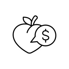 Peach outline icons, minimalist vector illustration ,simple transparent graphic element .Isolated on white background