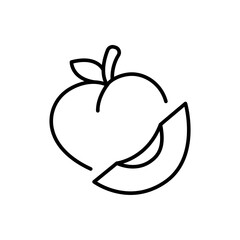Peach outline icons, minimalist vector illustration ,simple transparent graphic element .Isolated on white background