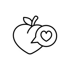 Peach outline icons, minimalist vector illustration ,simple transparent graphic element .Isolated on white background