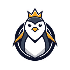 A minimalist and clean logo design featuring a stylized Penguin
