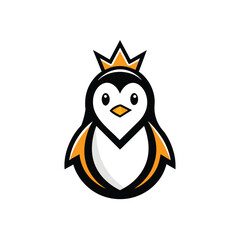 A minimalist and clean logo design featuring a stylized Penguin