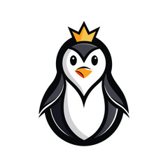 A minimalist and clean logo design featuring a stylized Penguin