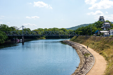 日本の岡山県岡山市の美しい岡山城