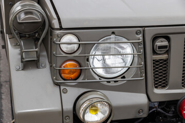 古い自動車のヘッドライト Headlight of the old car