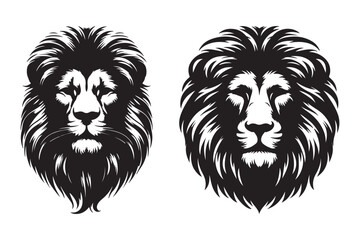 Lion Head Silhuette Vector Art Illustration