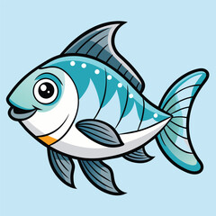 Obraz premium one line sketch of cute fish