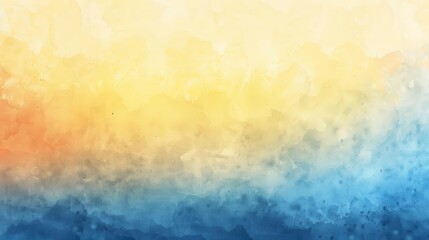 abstract watercolor background with soft blue yellow and orange gradient blurred sunset sky texture