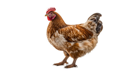 Fototapeta premium A hen is standing on a transparent background.