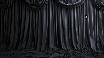 black stage curtains elegantly draped dramatic theatrical background