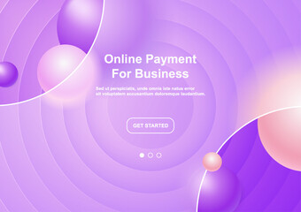 Creative glassmorphism illustration design with transparent frame and colorful floating spheres template