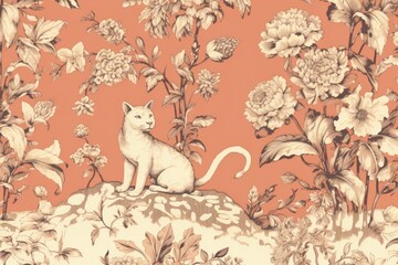 Flora wallpaper tapestry pattern.