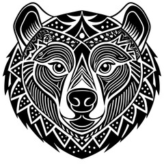 Obraz premium Tribal Tattoo Drawing of Bear Head