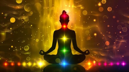 harmonious chakra meditation colorful spiritual energy abstract yoga background