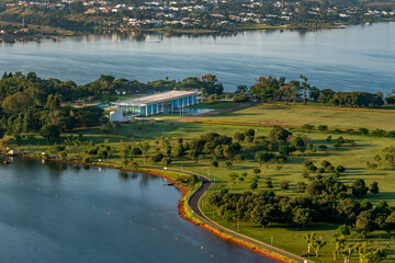 Aerial image of the Alvorada Palace, the official residence of the president of the republic, in Brasília