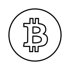 Bitcoin Icon, Ideal for Cryptocurrency and Digital Finance Illustrations