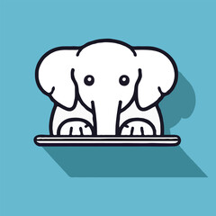 Elephant logo vector animal cartoon design illustration