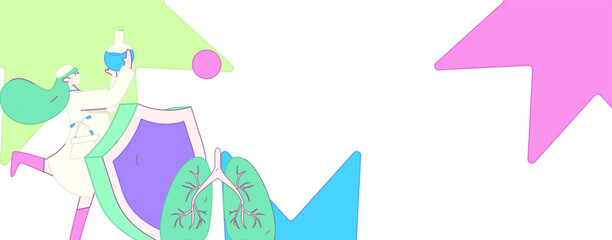 Medical characters fighting the epidemic flat vector concept operation hand drawn illustration
