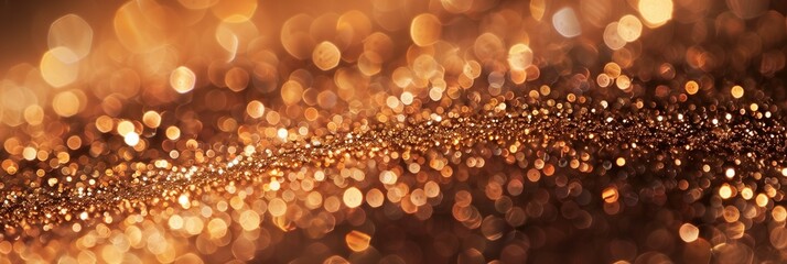 A luxurious background featuring brown glitter and bokeh lights, ideal for upscale and festive designs.