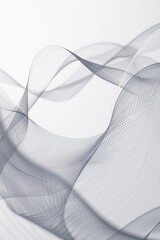 Elegant Abstract Black and White Flowing Wave Lines on White Background