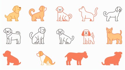 Fototapeta premium Vector illustration collection of cute dog