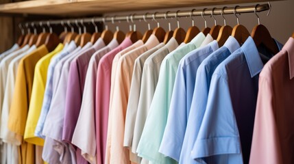 Obraz premium Assorted Shirts Hanging on Store Rack 