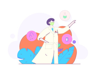 Medical characters fighting the epidemic flat vector concept operation hand drawn illustration
