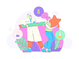 Medical characters fighting the epidemic flat vector concept operation hand drawn illustration
